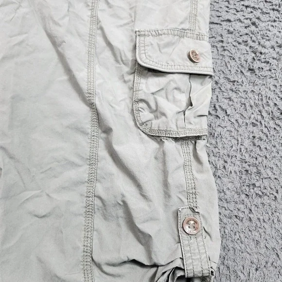 Calvin Klein Pants Womens M Green Capri Cargo Drawstring Elastic Waist Pockets - Picture 2 of 13